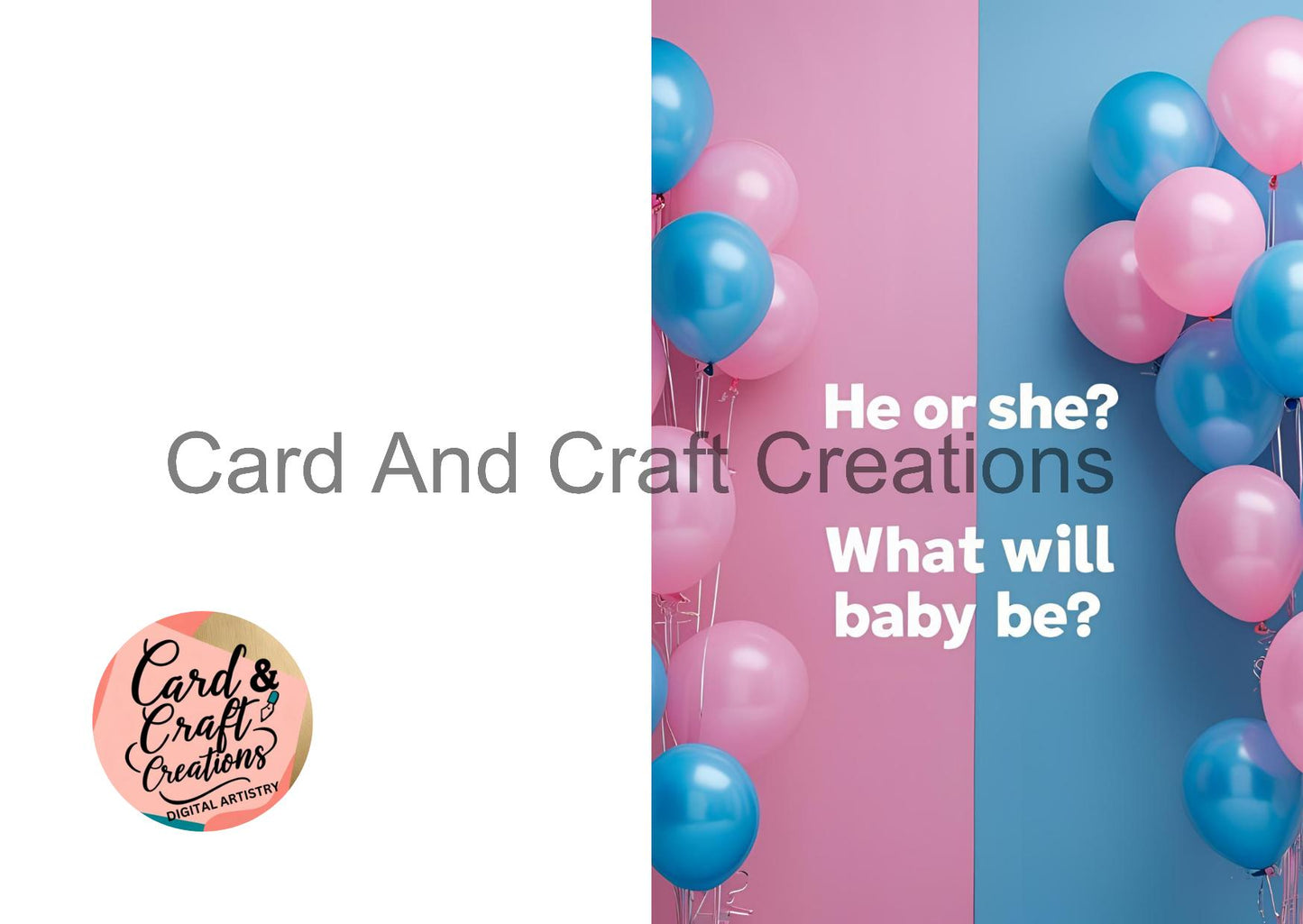 He or She? What Will Baby Be? – Gender Reveal Card