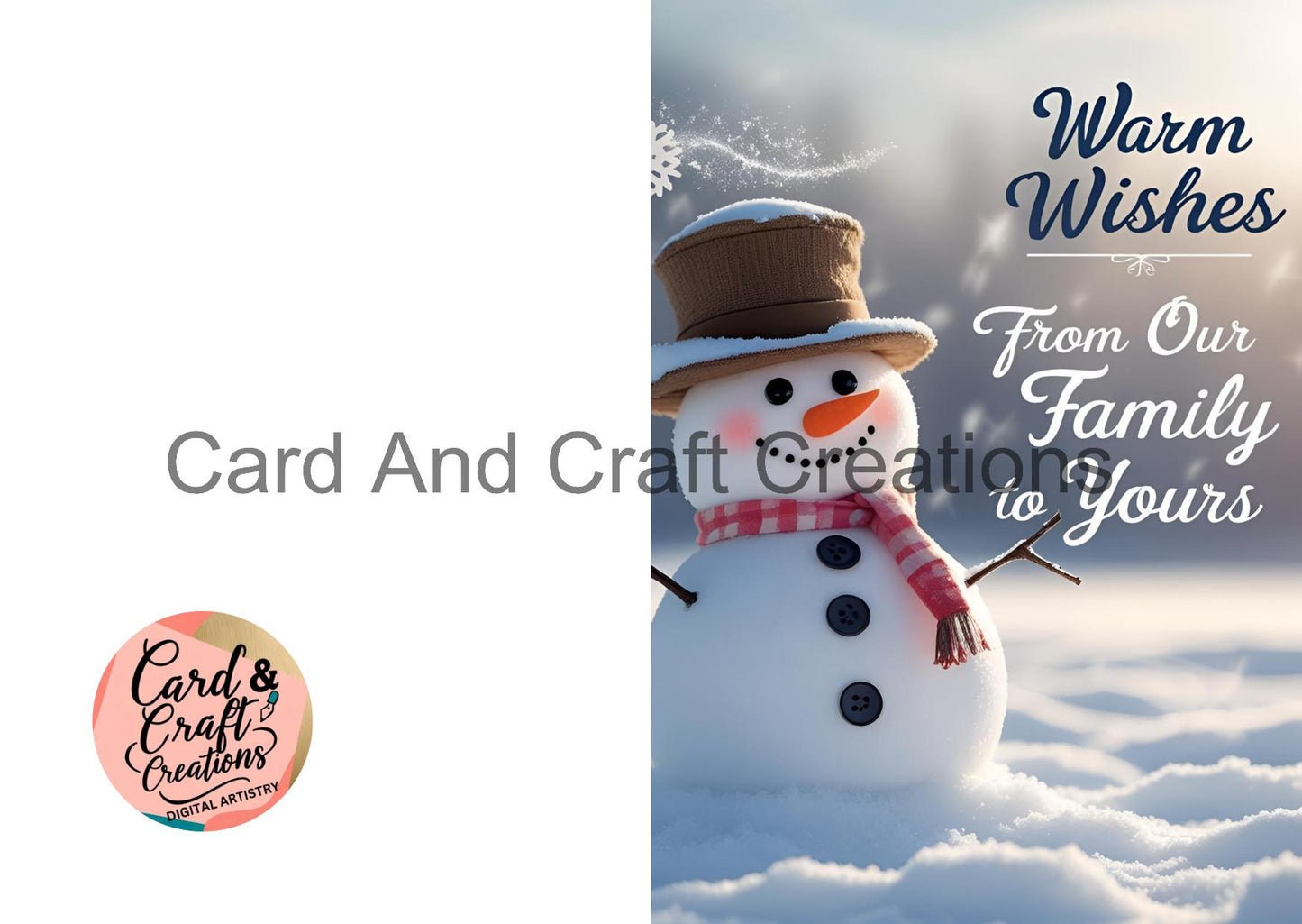 Warm Wishes Snowman – Family Christmas Card (Photo Style)