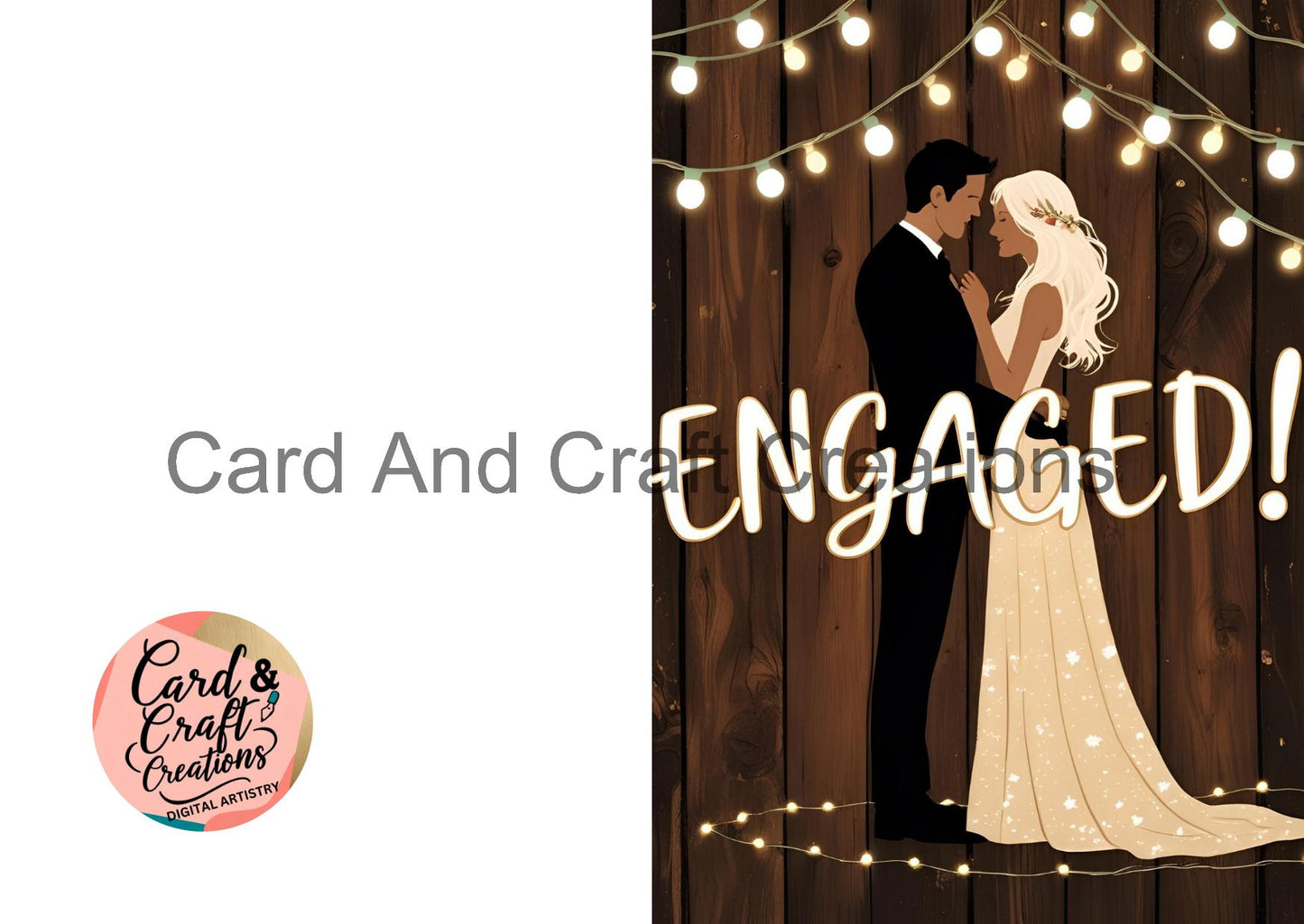 Engaged – Rustic String Lights Couple