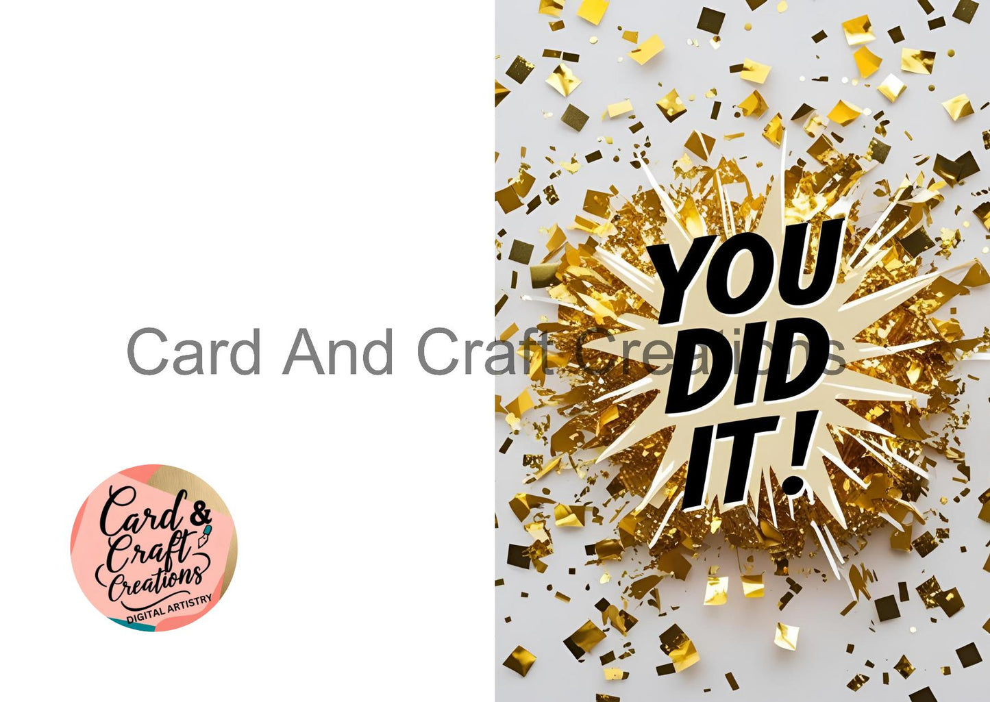 You Did It! Gold Confetti Explosion Card