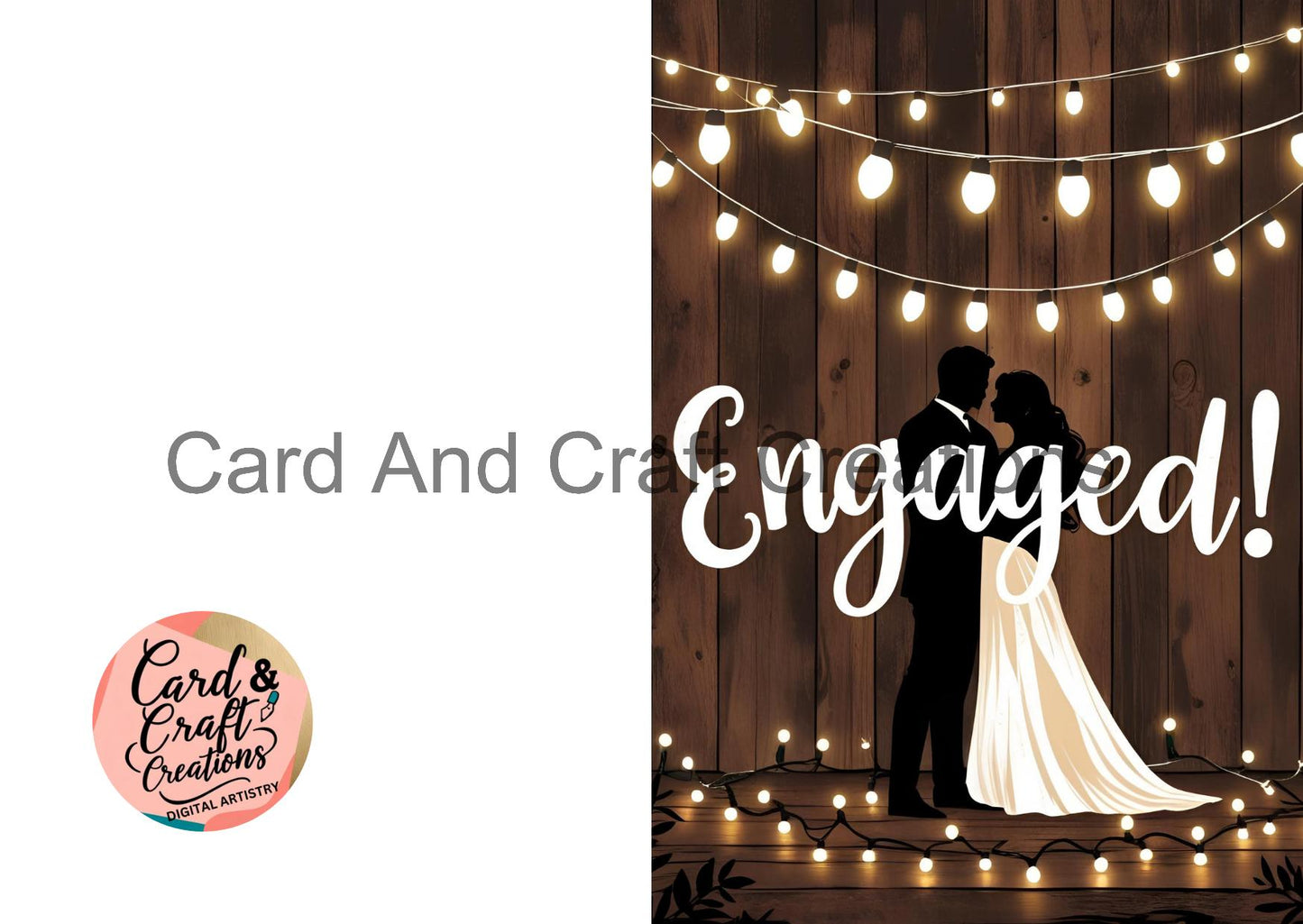 Engaged – Elegant Silhouette with String Lights