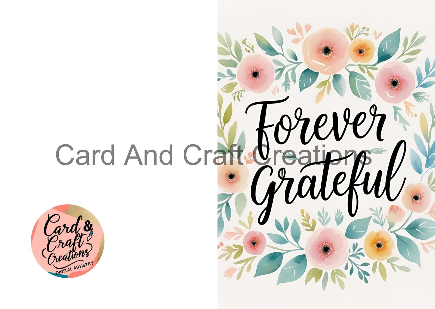 Pastel Floral Forever Grateful Card