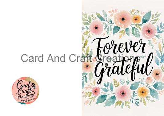 Pastel Floral Forever Grateful Card
