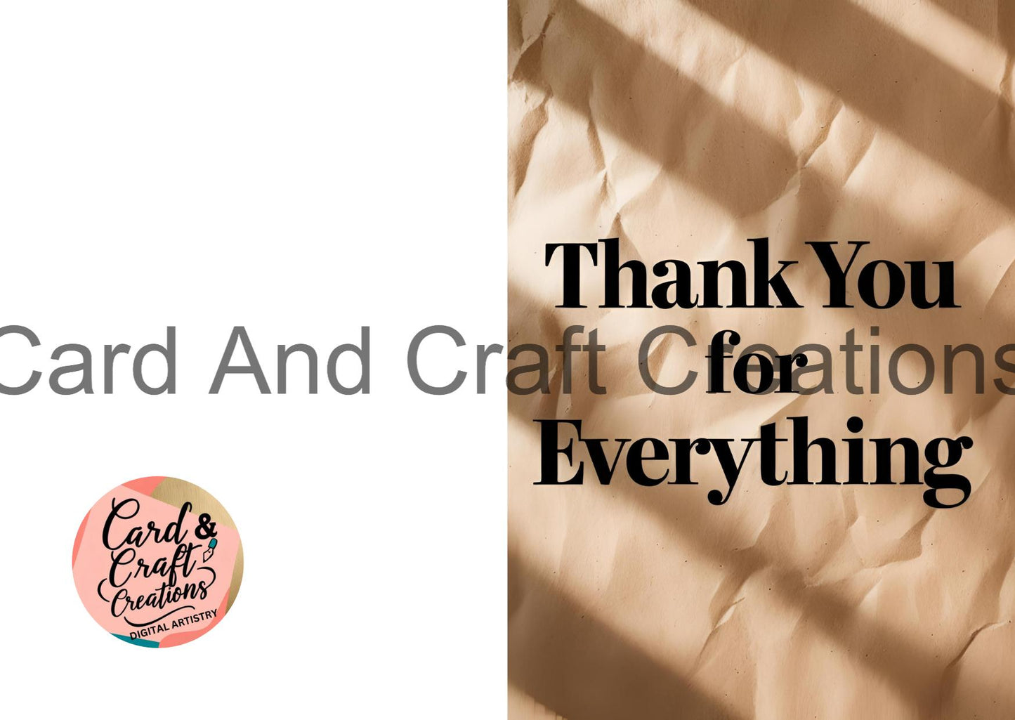 Minimal Kraft Thank You Card