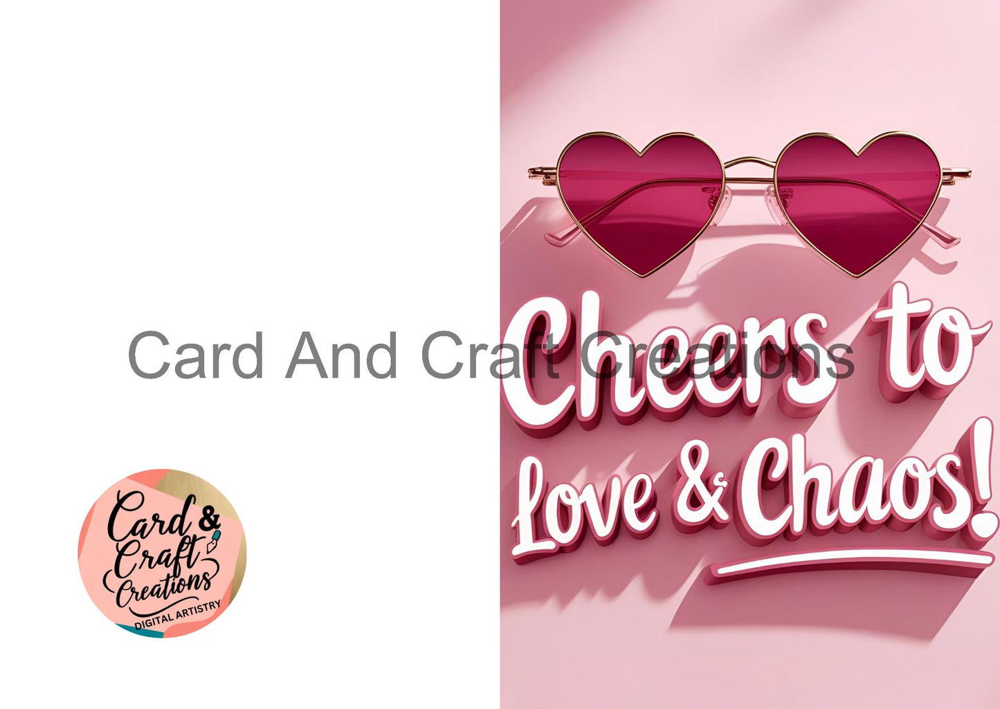 Cheers to Love & Chaos – 3D Style Card