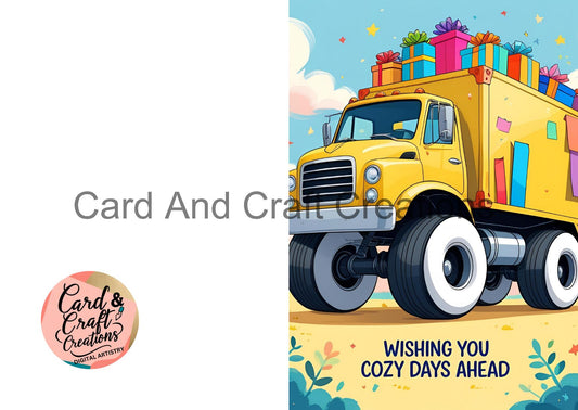 Cozy Days Ahead – Yellow Moving Truck Edition