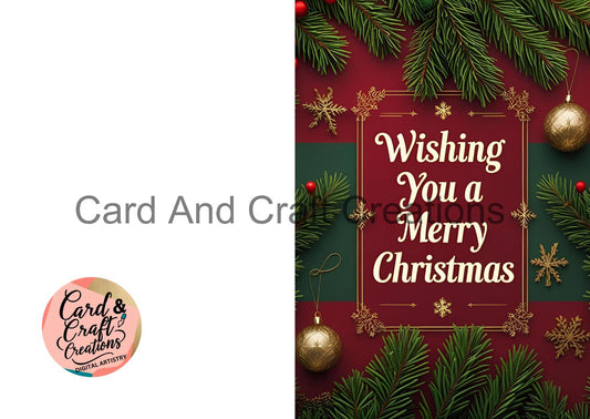 Golden Ornaments – Festive Wishes Card