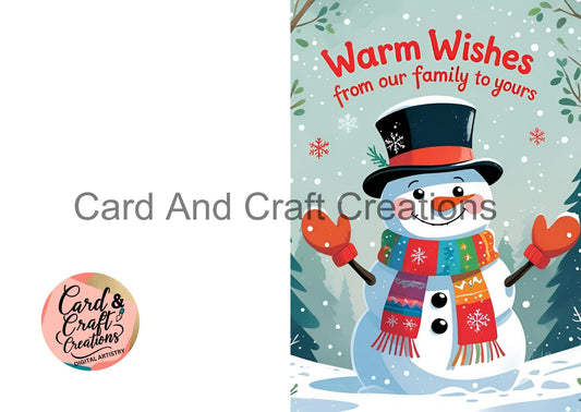 Jolly Snowman – Warm Wishes Christmas Card