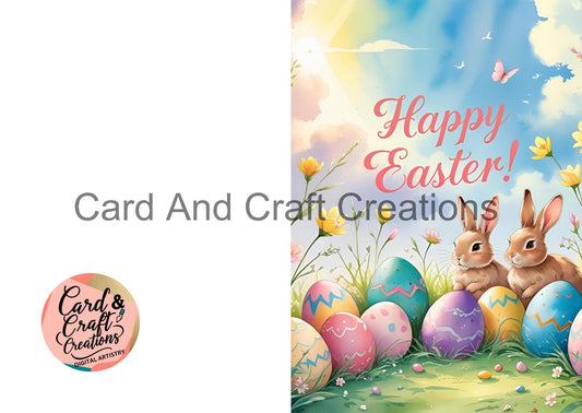 Sunlit Meadow – Easter Bunny Card