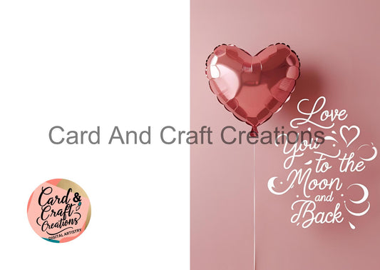 Rose Gold Heart Balloon – Minimal Valentine's Card