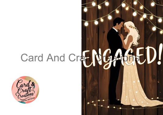Engaged – Rustic String Lights Couple