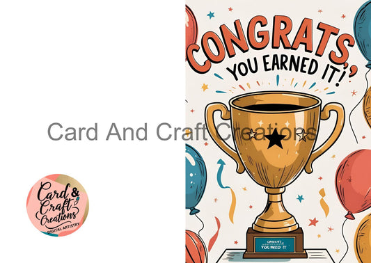 You Earned It! – Bold Gold Confetti Card