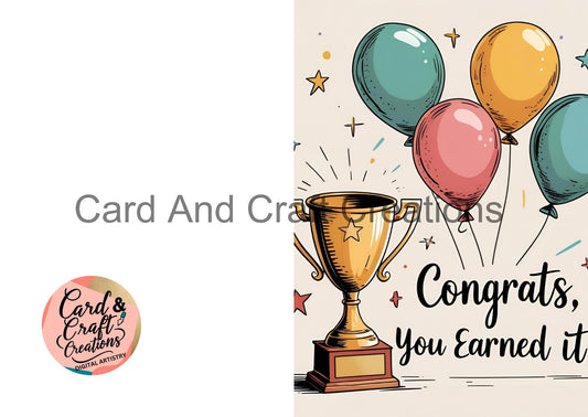 You Earned It! – Elegant Burst Card