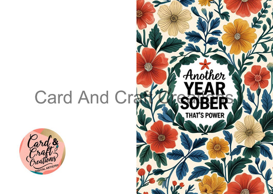 Another Year Sober – That’s Power - Vintage Floral