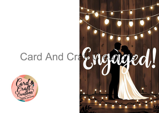 Engaged – Elegant Silhouette with String Lights