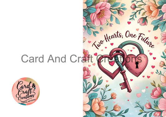 Two Hearts One Future – Floral Key Design
