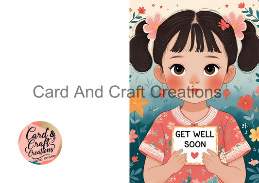 Get Well Soon Girl Illustration