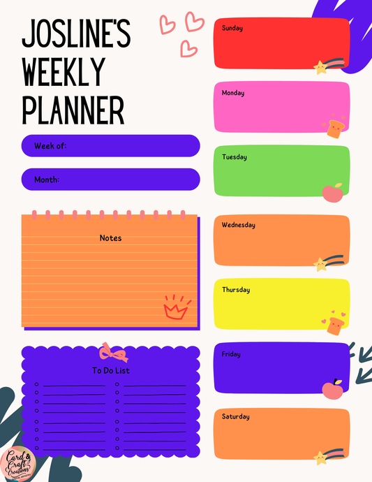 Bold & Bright Weekly Planner