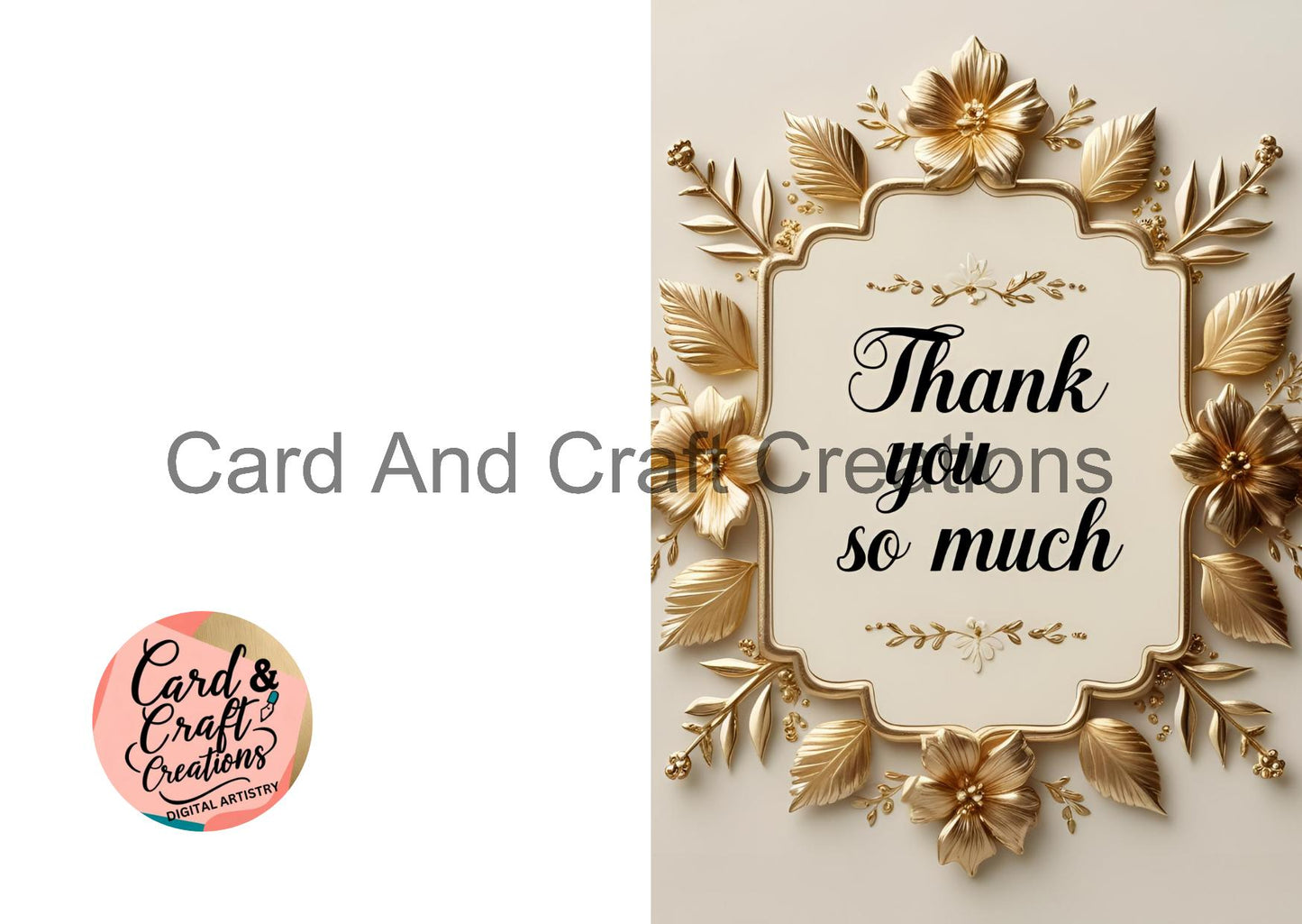 Ornate Gold Frame Thank You Card