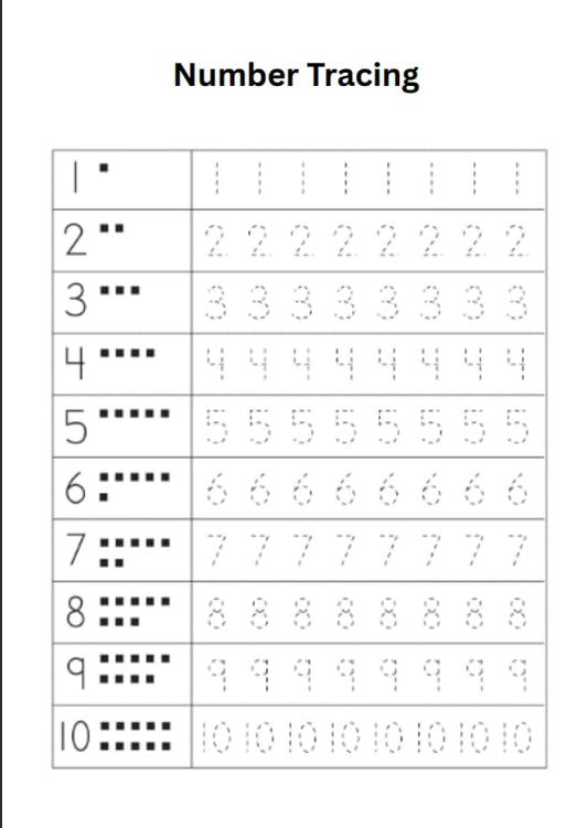 Tracing Letters and Numbers Worksheet
