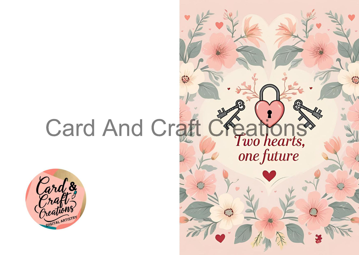 Two Hearts One Future – Pastel Floral Keys