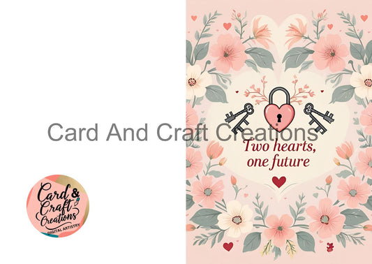 Two Hearts One Future – Pastel Floral Keys