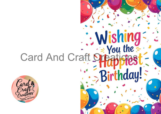 Happiest Birthday Balloons Card