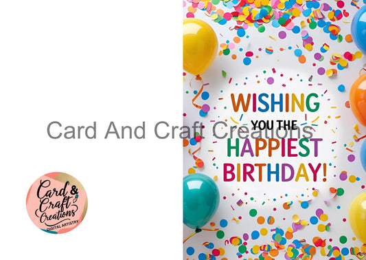 Bright Confetti Celebration Birthday Card
