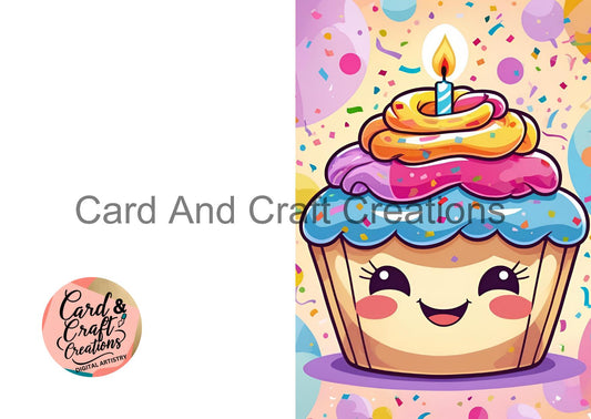 Happy Cupcake Celebration Birthday Card
