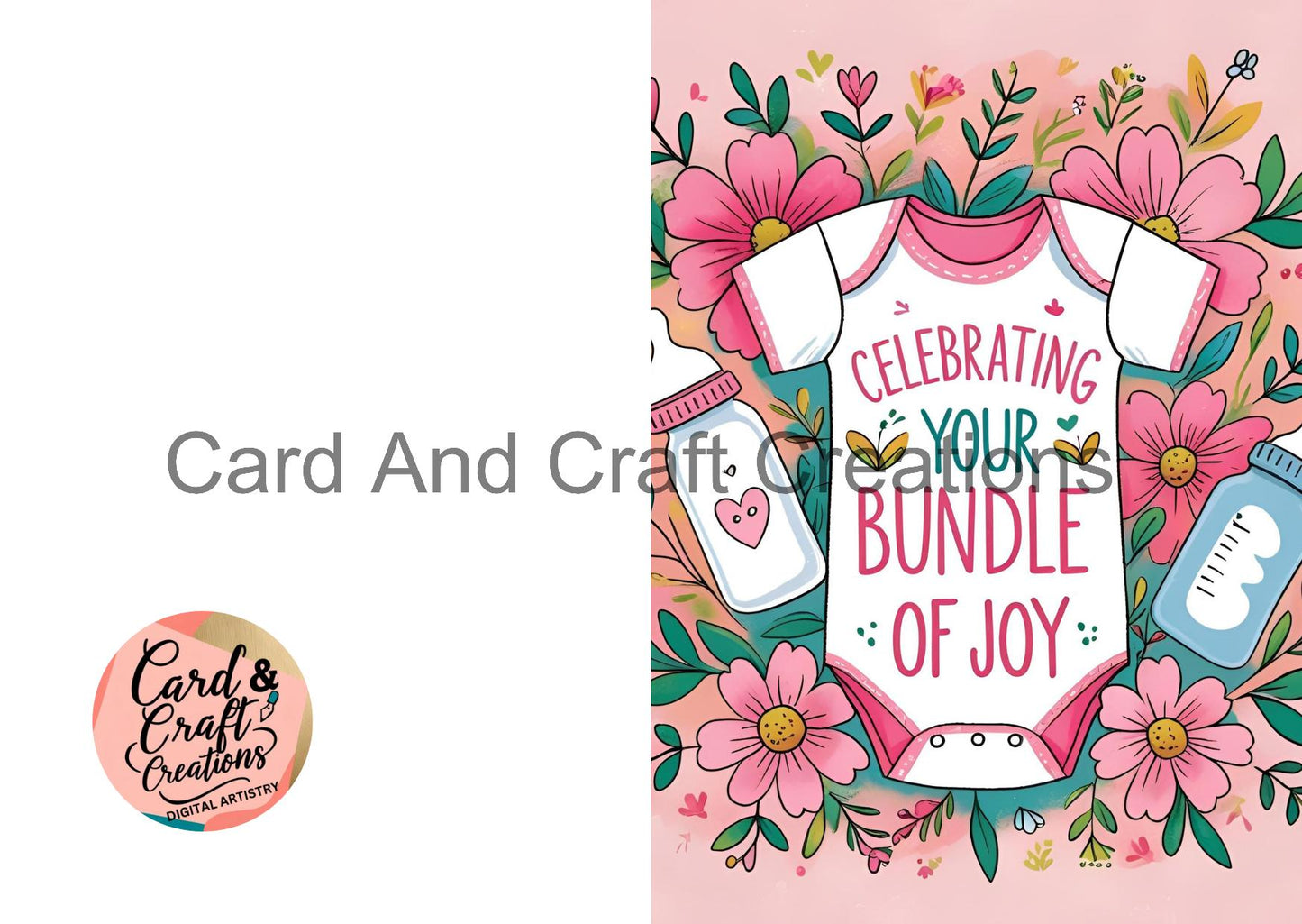 Celebrating Your Bundle of Joy Floral Onesie Digital Card