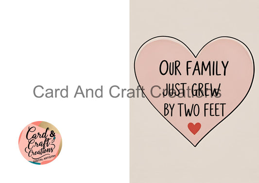 Heartfelt Two Feet – Baby Arrival Card