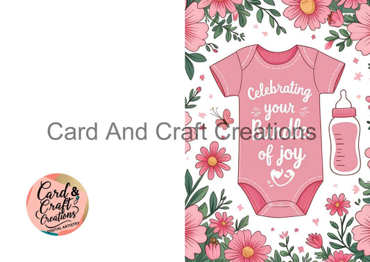 Celebrating Your Bundle of Joy Blush Onesie Digital Card