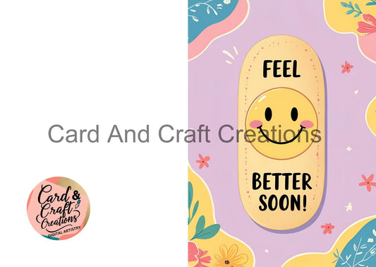 Smiley Bandage Get Well Card