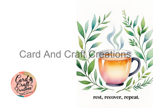 Soothing Tea Cup Get Well Card