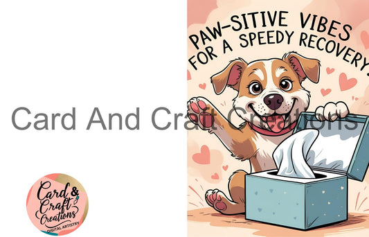 Glasses Puppy Get Well Card