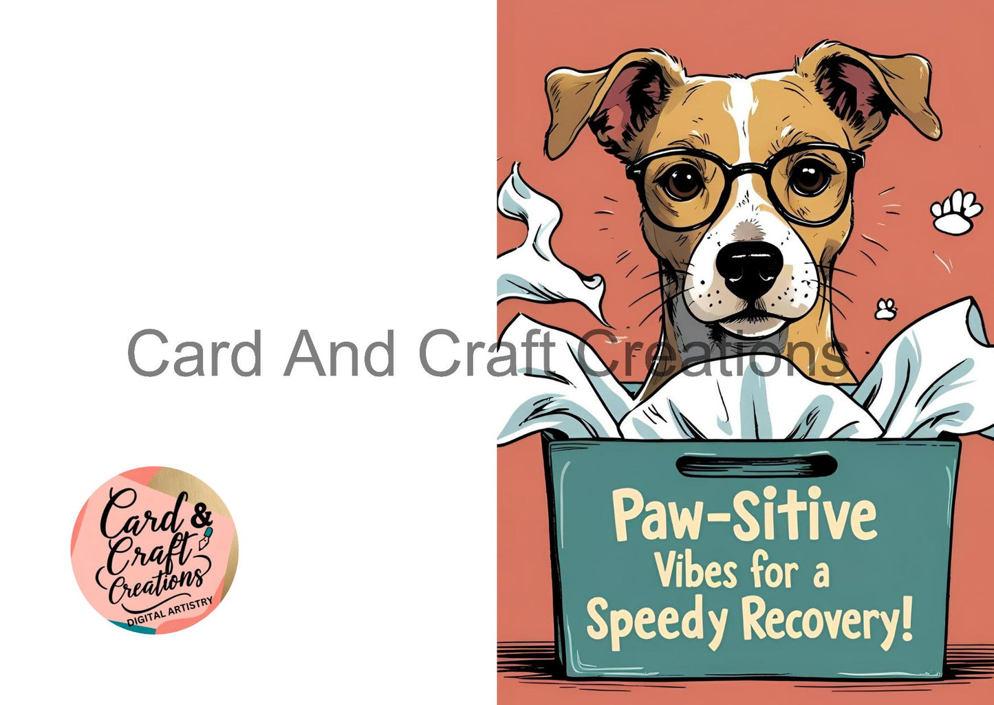 Playful Puppy Get Well Card
