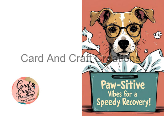Playful Puppy Get Well Card
