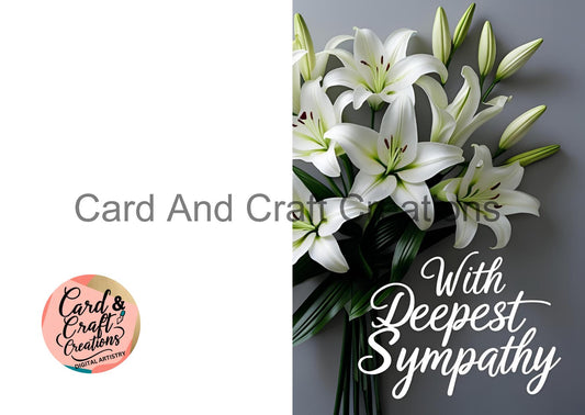 Lily Bouquet Sympathy Card