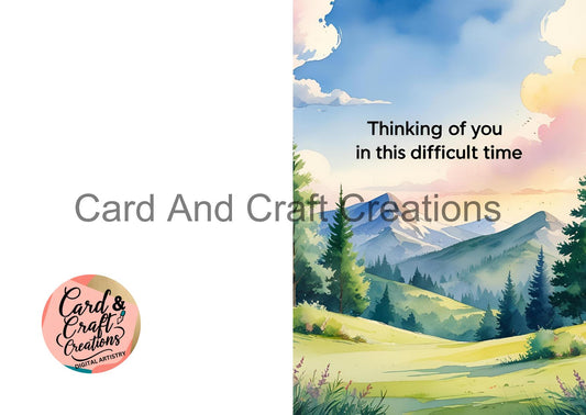 Peaceful Mountain Sympathy Card