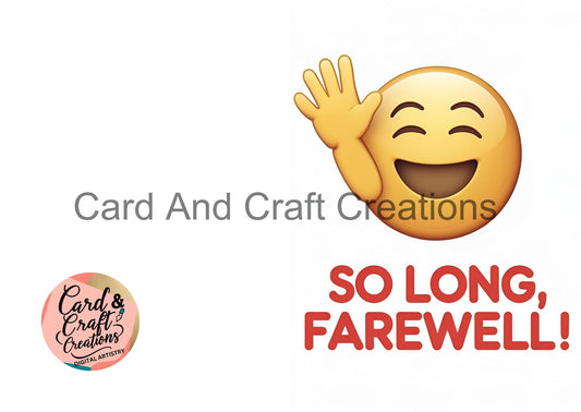 Emoji Wave Farewell Card