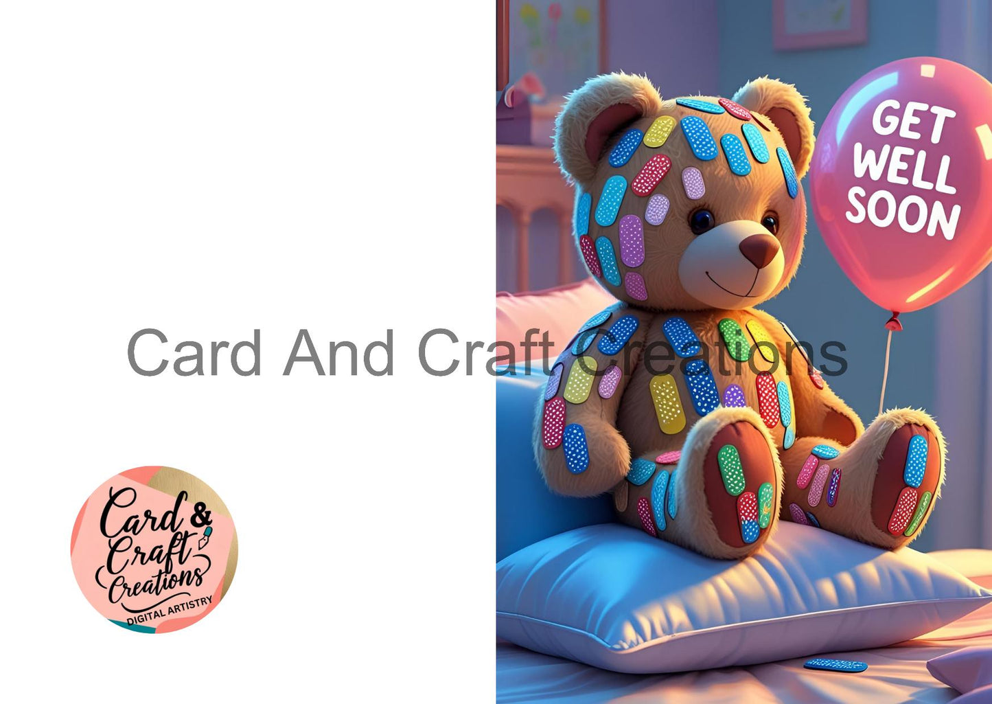Teddy Bear with Bandages Get Well Soon