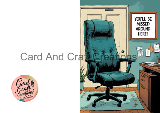 Classic Office Chair Farewell Card