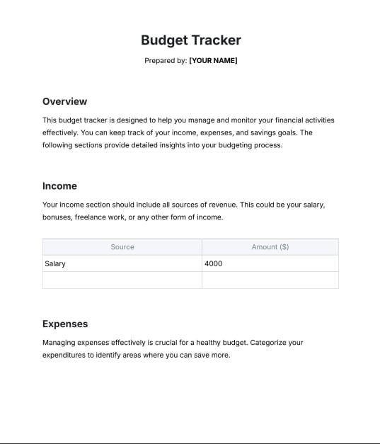 Budget Tracker