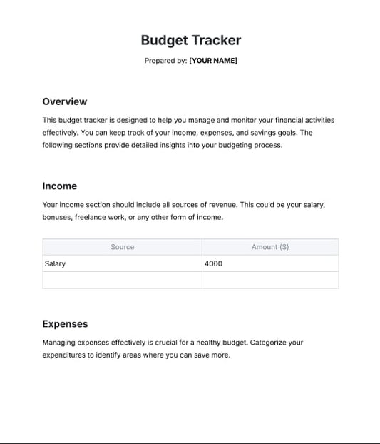Budget Tracker