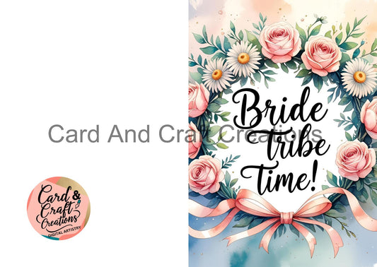 Bride Tribe Time – Elegant Rose Wreath Card