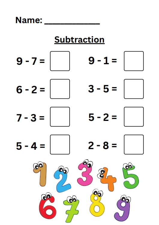 Subtraction Worksheet