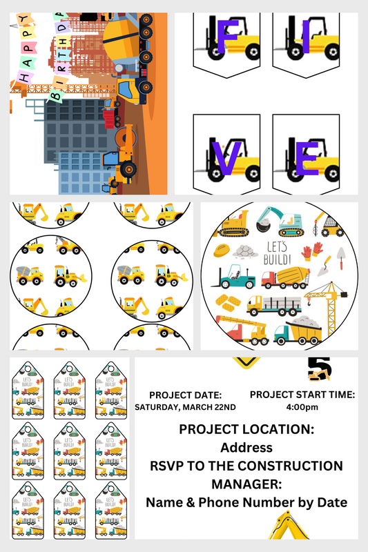 Construction Theme Party Bundle
